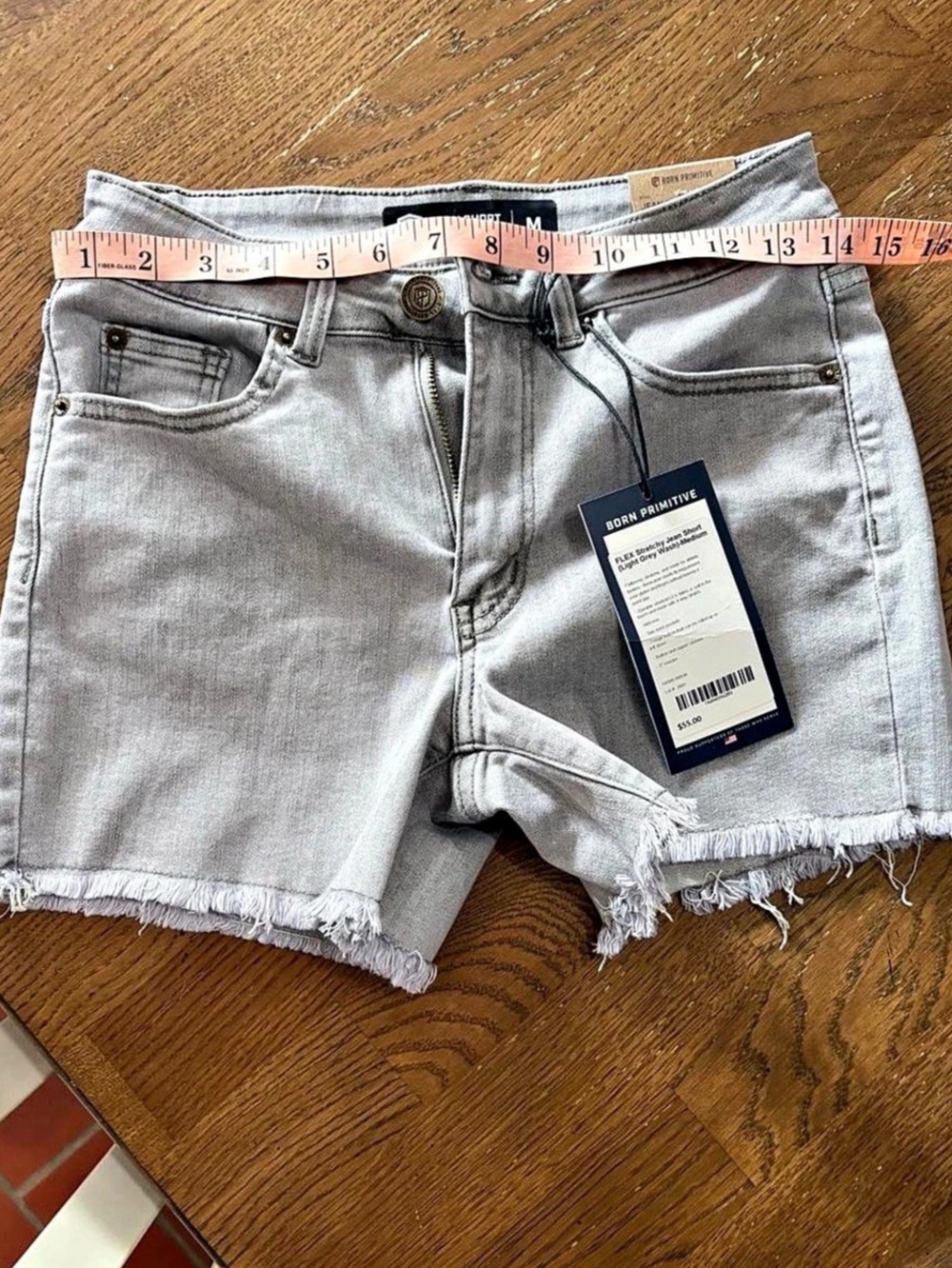 Born Primitive Flex Stretch Jean Short in Gray Size Medium NWT